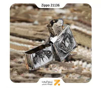فندک زیپو طرح گربه مدل 21136-Zippo Lighter ​21136 BS Feline Frenzy
