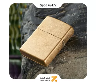 فندک زیپو طلایی مدل 49477-​Zippo Lighter 49477 Requllar Tombled Brass