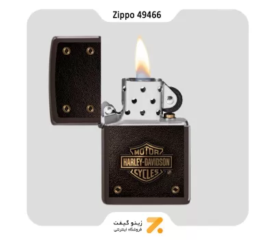 فندک زیپو قهوه ای تیره طرح لوگو هارلی دیویدسون مدل 49466-Zippo Lighter 49466 49180 HARLEY DAVIDSON