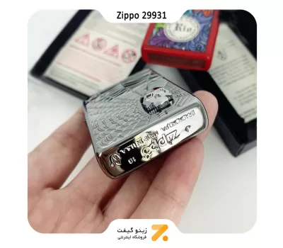 فندک زیپو مدل 29931 طرح تار عنکبوت و جمجمه-Zippo Lighter 29931-075067 167 SPIDER WEB SKULL D