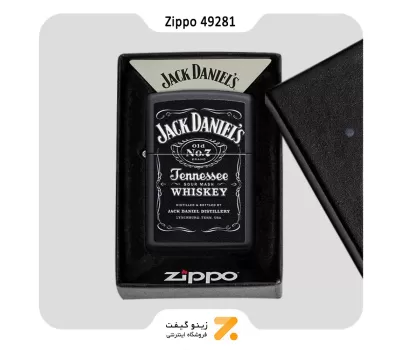 فندک زیپو مشکی طرح جک دنیلز مدل 49281-​Zippo Lighter 49281 218 JACK DANIELS