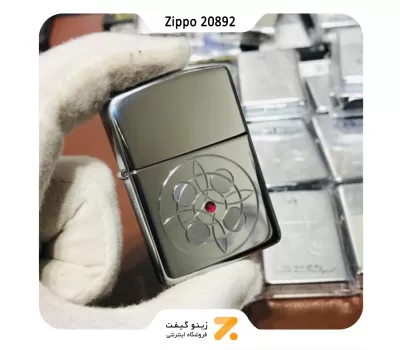 فندک زیپو نقره ای طرح نگین دار مدل 20892-Zippo Lighter ​20892 Stellar Performance