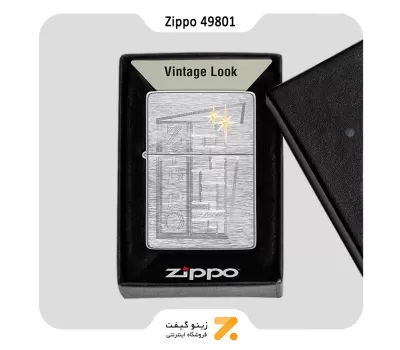 فندک زیپو وینتیج مدل 49801 طرح زیپو دیزاین-Zippo Lighter 49801 230.25 RETRO ZIPPO DESIGN