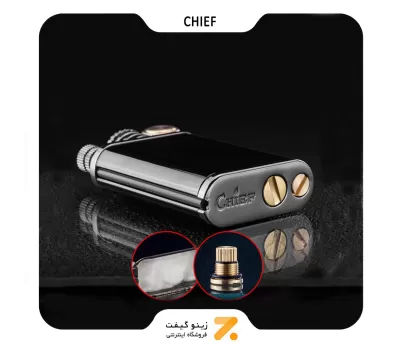 فندک کبریتی و چخماقی مشکی چیف-Chief Lighter SN-LIHN-2104-85