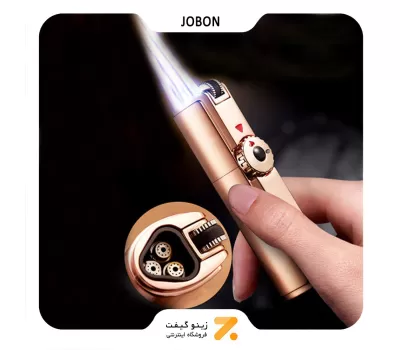 فندک گازی جوبون رزگلد مدل تریبل جت-​Jobon Triple Jet Flame Torch Lighter
