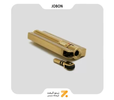 فندک گازی جوبون طلایی مدل بوتان جت-Jobon Grinding Wheel Compact Butane Jet Lighter