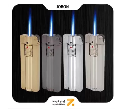 فندک گازی جوبون طلایی مدل بوتان جت-Jobon Grinding Wheel Compact Butane Jet Lighter