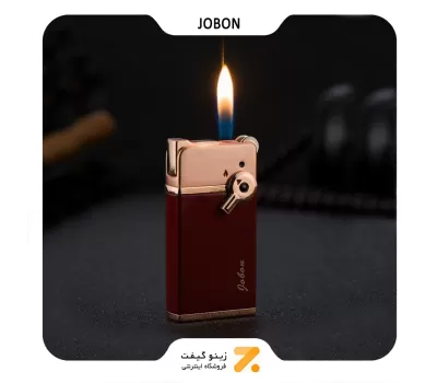 فندک گازی جوبون قهوه ای مدل متال بوتان دو شعله-​Jobon Lighter SN-LIJB-2202-23