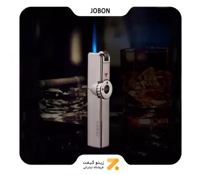 فندک گازی جوبون نقره ای مدل متال فلاینت-​Jobon Metal Flint Torch Lighter