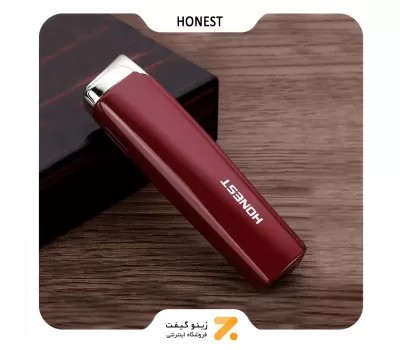 فندک گازی زرشکی هانست مدل 2201-24-​Honest Lighter SN-LIHN-2201-24