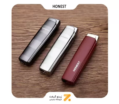 فندک گازی زرشکی هانست مدل 2201-24-​Honest Lighter SN-LIHN-2201-24