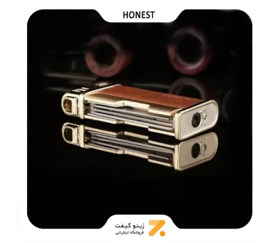 فندک گازی شعله ای پیپ با روکش چرم مصنوعی هانست مدل 2201-53-​Honest Lighter SN-LIHN-2201-53