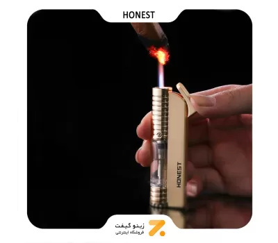 فندک گازی طلایی هانست مدل 2201-13-​Honest Lighter SN-LIHN-2201-13