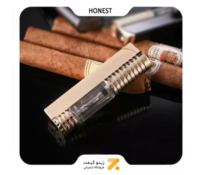 فندک گازی طلایی هانست مدل 2201-13-​Honest Lighter SN-LIHN-2201-13
