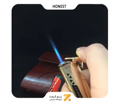 فندک گازی طلایی هانست مدل 2201-34-​Honest Lighter SN-LIHN-2201-34