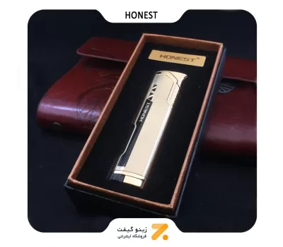 فندک گازی طلایی هانست مدل 2201-34-​Honest Lighter SN-LIHN-2201-34