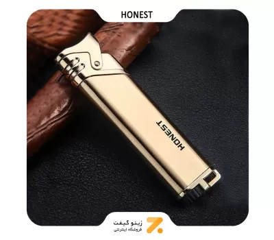 فندک گازی طلایی هانست مدل 2201-39-Honest Lighter SN-LIHN-2201-39