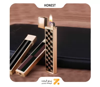 فندک گازی طلایی هانست مدل 2201-49-Honest Lighter SN-LIHN-2201-49