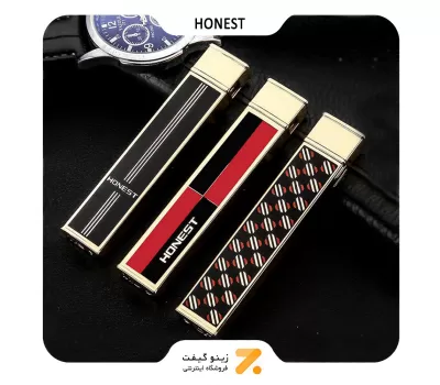 فندک گازی طلایی هانست مدل 2201-49-Honest Lighter SN-LIHN-2201-49