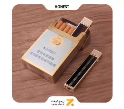 فندک گازی طلایی هانست مدل 2201-50-Honest Lighter SN-LIHN-2201-50