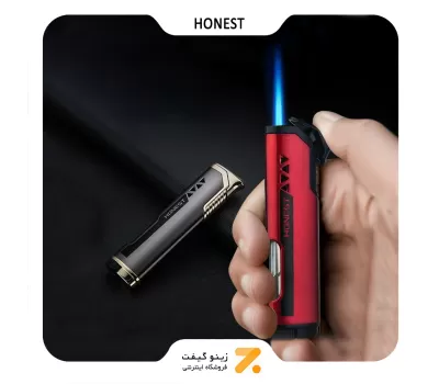 فندک گازی قرمز هانست مدل 2201-35-Honest Lighter SN-LIHN-2201-35