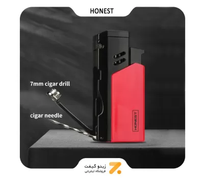 فندک گازی قرمز هانست مدل 2201-61-Honest Lighter ​SN-LIHN-2201-61