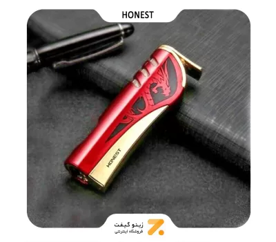 فندک گازی قرمز هانست مدل 2201-66-​Honest Lighter SN-LIHN-2201-66