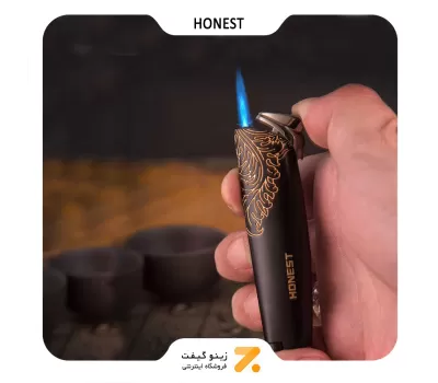 فندک گازی مشکی هانست مدل 2201-37-​Honest Lighter SN-LIHN-2201-37