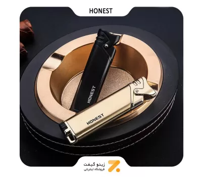 فندک گازی مشکی هانست مدل 2201-38-​Honest Lighter SN-LIHN-2201-38