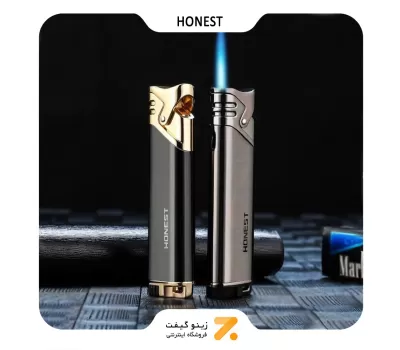 فندک گازی مشکی هانست مدل 2201-38-​Honest Lighter SN-LIHN-2201-38