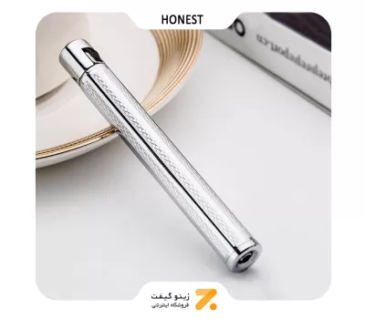فندک گازی نقره ای هانست مدل مدادی-​Honest Lighter Silver- Cigarette Shaped Slim