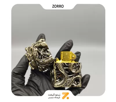 فندک بنزینی زورو طرح اژدها مدل 2202-201-​Zorro Lighter SN-LIZO-2202-201