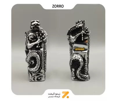 فندک بنزینی زورو طرح اژدها مدل 2202-203-​Zorro Lighter SN-LIZO-2202-203
