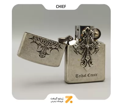 فندک بنزینی چیف طرح صلیب مدل 2201-18-Chief Lighter SN-LICH-2201-​18