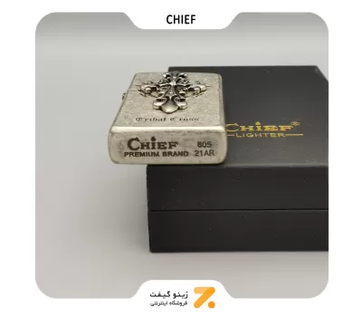فندک بنزینی چیف طرح صلیب مدل 2201-18-Chief Lighter SN-LICH-2201-​18