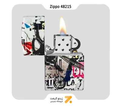 فندک زیپو 540 رنگ مدل 48215 طرح دوچرخه سوار-Zippo Lighter 48215 Pop Art Design