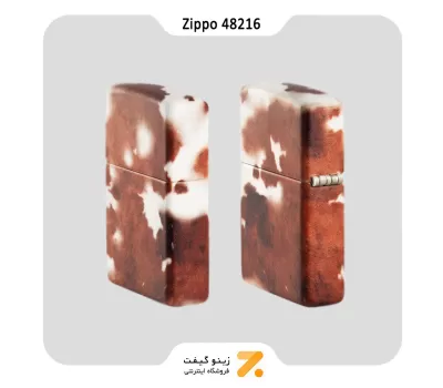 فندک زیپو 540 رنگ مدل 48216 طرح چرم گاو-Zippo Lighter 48216 Cow Print Design