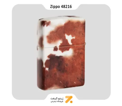 فندک زیپو 540 رنگ مدل 48216 طرح چرم گاو-Zippo Lighter 48216 Cow Print Design