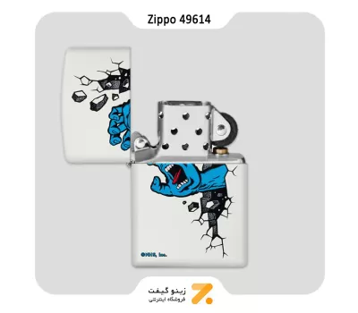 فندک زیپو سفید مدل 49614 طرح اسکیت برد سانتا کروز-Zippo Lighter​ 49614 214 SANTA CRUZ