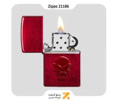 فندک زیپو قرمز مدل 21186 طرح جمجمه-Zippo Lighter 21186-21063 DOOM