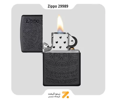 فندک زیپو مدل 29989 طرح خطوط و گل-​Zippo Lighter 29989  Tone on Tone Design