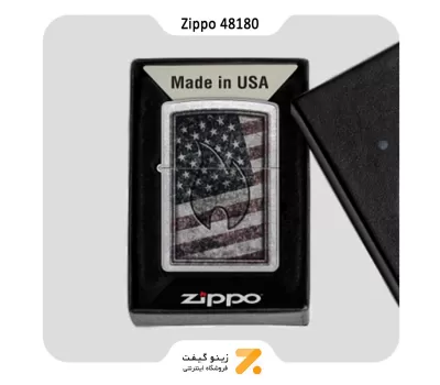 فندک زیپو مدل 48180 طرح پرچم امریکا-Zippo Lighter 48180 Americana Flame Design