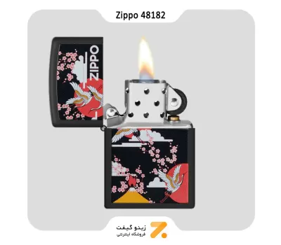 فندک زیپو مدل 48182 طرح لک لک-Zippo Lighter 48182 Zippo Kimono Design Black Matte