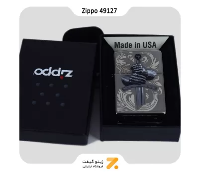 فندک زیپو مدل 49127 طرح دستکش شوالیه-Zippo Lighter 49127 150 KNIGHTS GLOVES DESIGN