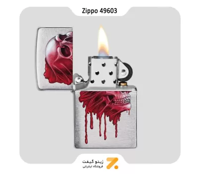 فندک زیپو مدل 49603 طرح جمجمه-Zippo Lighter 49603 200 SKULL DESIGN