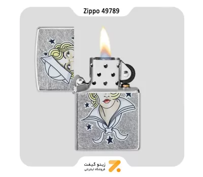فندک زیپو مدل 49789 طرح دختر ملوان-​Zippo Lighter 49789 207 SAILOR GIRL TATTOO DESIG