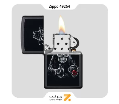 فندک زیپو مشکی مدل 49254 طرح جمجمه و بار-Zippo Lighter 49254 218 BAR SKULL DESIGN