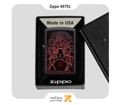 فندک زیپو مشکی مدل 49791 طرح عنکبوت-Zippo Lighter 49791 218 SPIDER DESIGN
