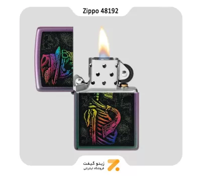 فندک زیپو هفت رنگ مدل 48192 طرح اسکلت-Zippo Lighter 48192 49146 SKULL DESIGN