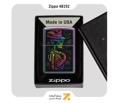فندک زیپو هفت رنگ مدل 48192 طرح اسکلت-Zippo Lighter 48192 49146 SKULL DESIGN